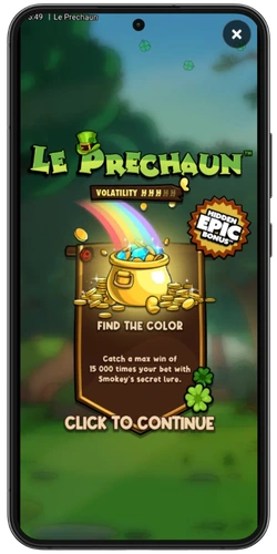 Le Prechaun Find the Color-funktionsskärm som utlovar en maxvinst på 15 000x