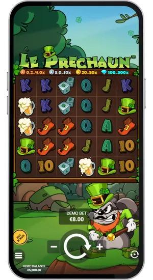 Einsatzhöhe im Le Prechaun Slot einstellen