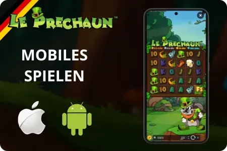 Le Prechaun läuft auf iOS- und Android-Handybildschirmen