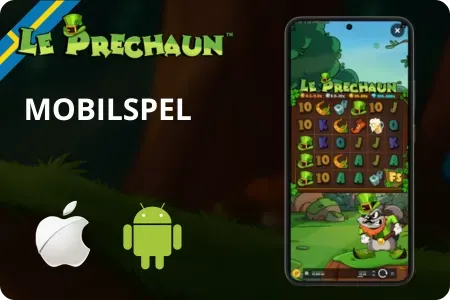 Le Prechaun som körs på iOS- och Android-telefonskärmar
